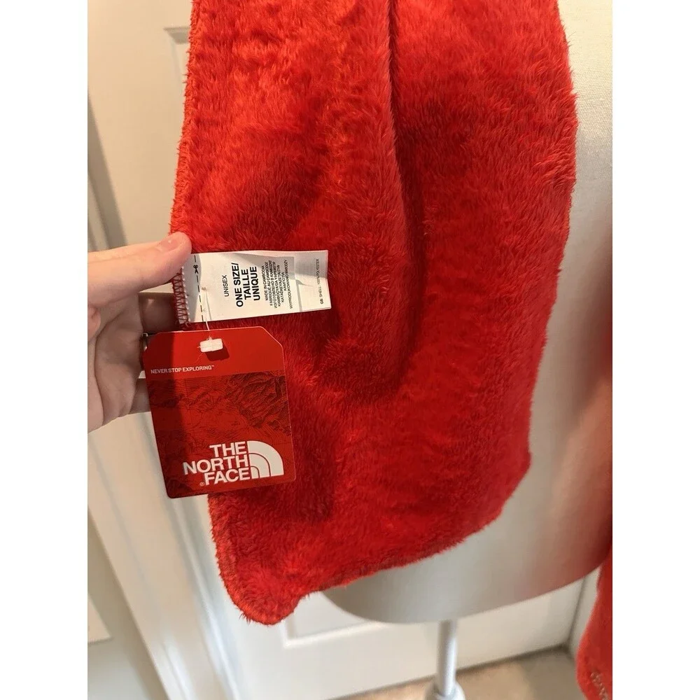 The North Face Denali Thermal Scarf Rambutan Red Orange Fleece NWT